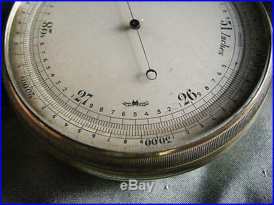 English Short & Mason (London) Brass Cased Pocket Aneroid Barometer c. 1910