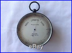 English pocket barometer by Ross of London. Excellent condition and functional