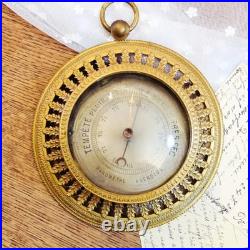 European Antique French Brass Barometer Interior Decor