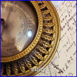 European Antique French Brass Barometer Interior Decor