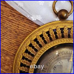 European Antique French Brass Barometer Interior Decor
