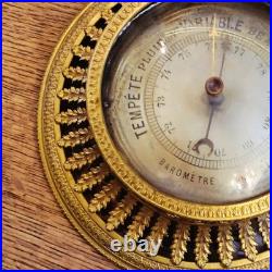 European Antique French Brass Barometer Interior Decor