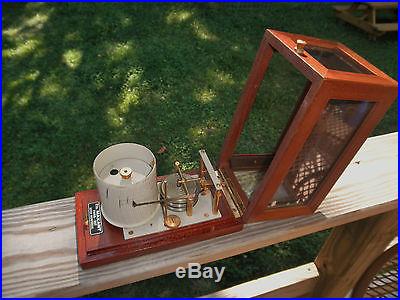 Excellent Half Size Vintage French Maxant Mahogany Barograph WORKS FINE