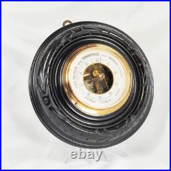 Exceptional Antique German Barometer by Lufft in Hand-Carved Solid Ebony Case