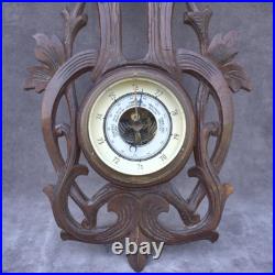 Exquisite antique 1920s Black Forest Barometer Germany Hand-Carved Wood German