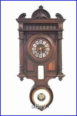 Fabulous Antique Victorian Walnut Barometer Clock Unusual