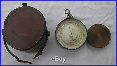 FINE CASED STANLEY 1790 COMPENSATED BAROMETER & COMPASS WITH COVER