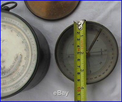 FINE CASED STANLEY 1790 COMPENSATED BAROMETER & COMPASS WITH COVER