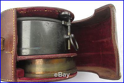 FINE CASED STANLEY 1790 COMPENSATED BAROMETER & COMPASS WITH COVER