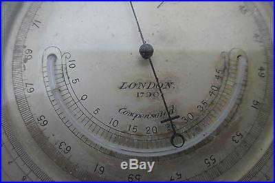 FINE CASED STANLEY 1790 COMPENSATED BAROMETER & COMPASS WITH COVER