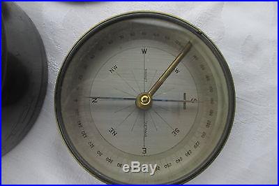 FINE CASED STANLEY 1790 COMPENSATED BAROMETER & COMPASS WITH COVER