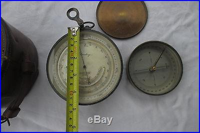 FINE CASED STANLEY 1790 COMPENSATED BAROMETER & COMPASS WITH COVER