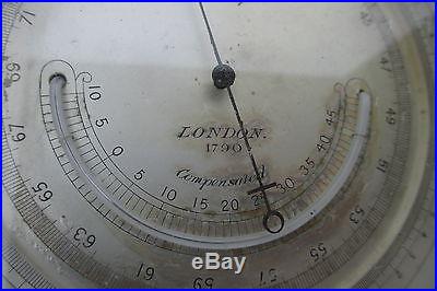 FINE CASED STANLEY 1790 COMPENSATED BAROMETER & COMPASS WITH COVER