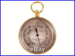 FREE SHIP Antique Pocket Barometer Victorian Brass Pocket Barometer