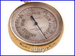 FREE SHIP Antique Pocket Barometer Victorian Brass Pocket Barometer