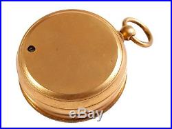 FREE SHIP Antique Victorian Brass Pocket Barometer in Leather Case