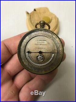 Fine Antique Pocket Barometer Thermometer Compass, J. B. Dancer & Co, Manchester