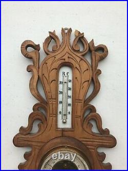 Fine German Weather Station with intricately carved wood