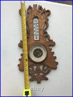 Fine German Weather Station with intricately carved wood