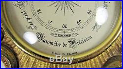 French Bronze Barometer Antique Gilt Wall Hanging Thermometer Rococo Ornate