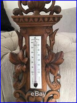 French Carved Oak Barometer
