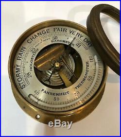 French Holosteric Barometer NPHB Thermometer Ships Bell Chelsea Case Restore