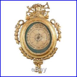 French Louis XVI Carved Giltwood Antique Barometer, late 18th century