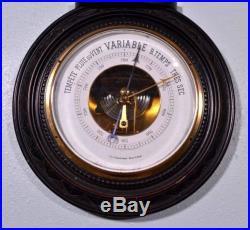French Second Empire Barometer Thermometer Napoleon III Ebony Carved Wood