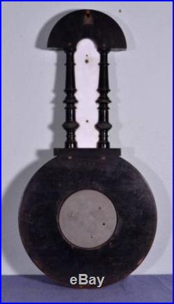 French Second Empire Barometer Thermometer Napoleon III Ebony Carved Wood (K)