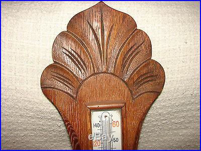 GOLDEN OAK THOMPSON AND SONS WALL BAROMETER THERMOMETER
