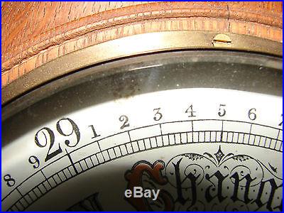 GOLDEN OAK THOMPSON AND SONS WALL BAROMETER THERMOMETER