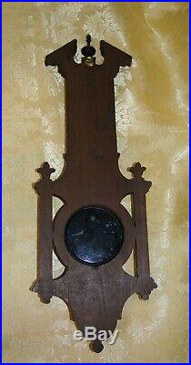 Genuine Antique Barometer in wood, metal, brass and bevelled glass