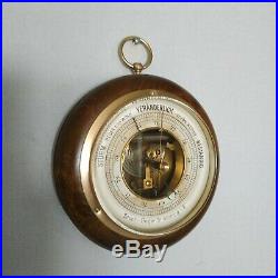 Genuine Antique Barometer made of wood metal brass and beveled glass 1871 1918