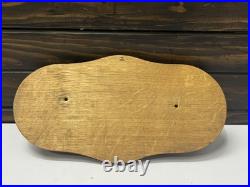 German Made Original Double Brass Barometer Viking Weather Gauge on Wood Panel