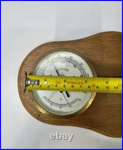 German Made Original Double Brass Barometer Viking Weather Gauge on Wood Panel