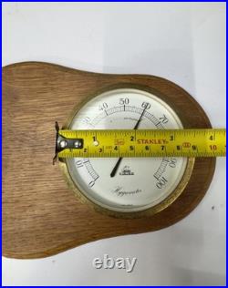 German Made Original Double Brass Barometer Viking Weather Gauge on Wood Panel