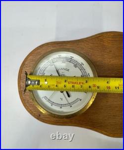German Viking Weather Barometer Brass Wood Maritime Rain Change Fair Vintage