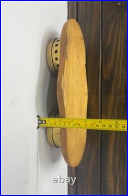 German Viking Weather Barometer Brass Wood Maritime Rain Change Fair Vintage