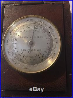 Gold Prospectors Pocket Compass Barometer Thermometer Calif. S. F. Henry Kahn Co