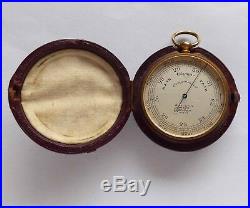 Good Antique English Pocket Barometer J Hicks