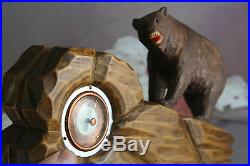 Gorgeous BLACK FOREST wood carved bear barometer rare model Germany 1900