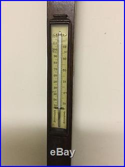 Great Old (mid 1800's) 38 English Oak Stick Barometer Working