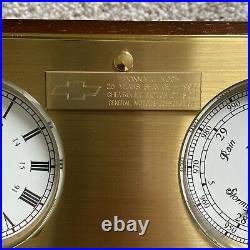 Hamilton Clock Heavy Brass Wood Barometer Quartz Germany Vintage Wall Desk GM