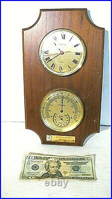 Hampton Quartz Clock Thermometer-Hygrometer Wood Placard