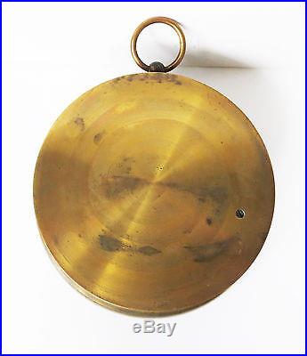 Handsome Antique Aneroid Barometer, Brass Case