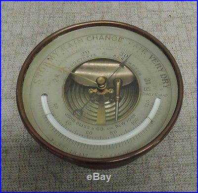 Holosteric Barometer US Coast Guard Signed John Bliss & Co C. 1891-1898