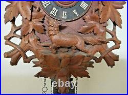 Huge 31 Inch Cuckoo Quail German Wall Clock-1885/1895-Great Label-MINT COND