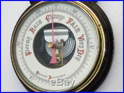 Huge 33' Carved Antique Circa 1890 Philadelphia Thermometer & Aneroid Barometer