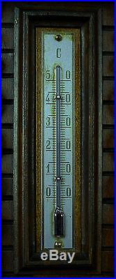 Huge Antique French Hand Carved Barometer Thermometer Weather Station at 1900