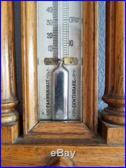 Huge Antique Solid Oak Aneroid Barometer John Bruce & Son, Liverpool